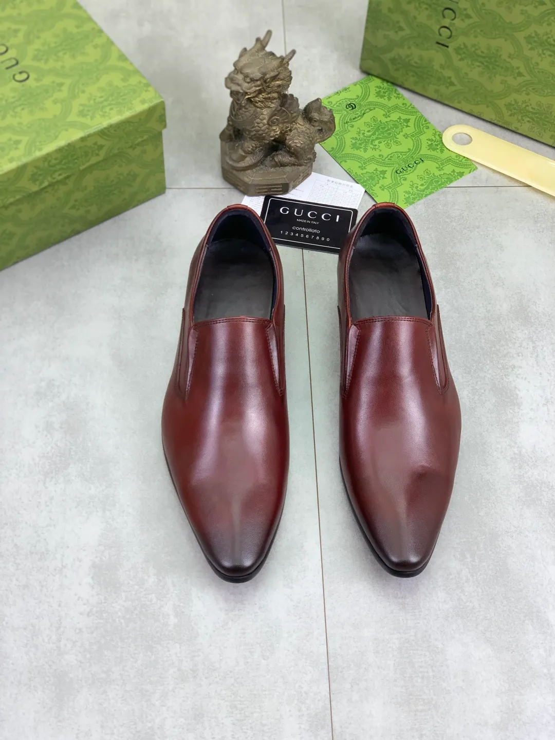 Men's Men's Shoes 💰P500 [New Style] 💰💎💎💎 [Gucci] GUCCI high-end men's formal business leather shoes, original order 1:1! Original imported high-end calfskin, original metal buckle, imported first-layer pigskin lining for feet, original high-end outsole, men's shoe size: 38-44